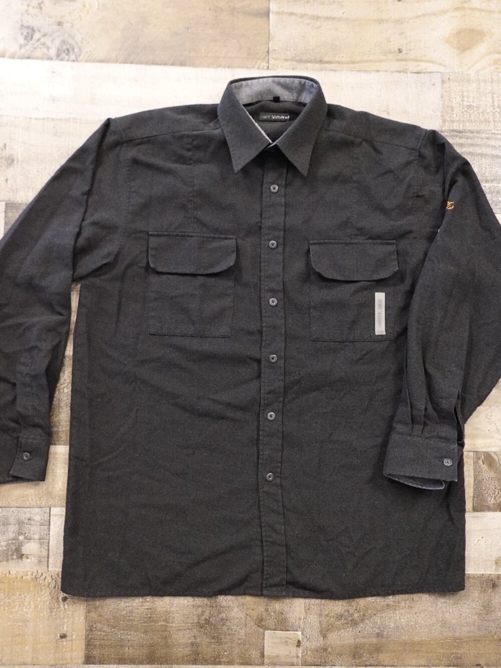 BMW‎ Motorrad Team Button Front Shirt Men’s Large Black Wool Blend Workwear